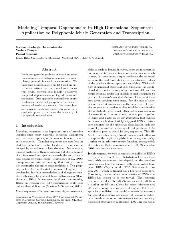 ModelingTemporalDependenciesinHigh-DimensionalSequences