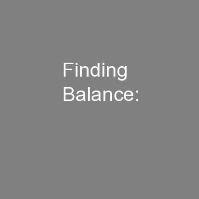 Finding Balance: