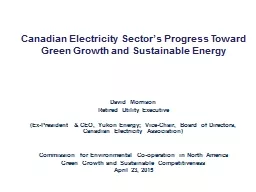 Canadian Electricity Sector’s Progress Toward Green Growt