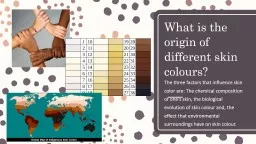 What is the origin of different skin colours?
