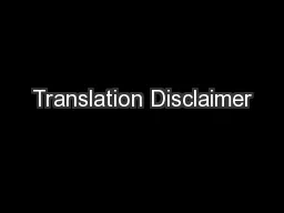 Translation Disclaimer