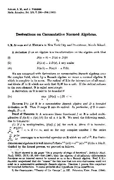 Sr~ozR, I. M., and J. Wz~B Math. Annalen, Bd. 129, S. 260--264 (1955).