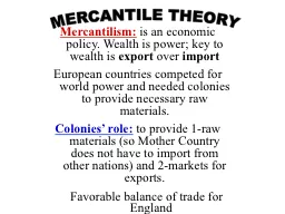 Mercantilism: