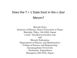 Does the T = 1 State Exist in the c cbar Meson?