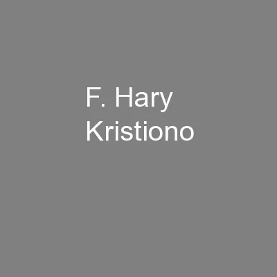 F. Hary Kristiono