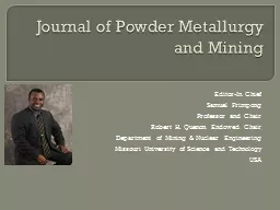 Journal of Powder Metallurgy and Mining