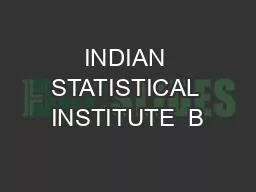 INDIAN STATISTICAL INSTITUTE  B