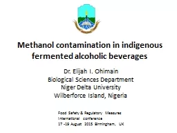 Methanol contamination in indigenous fermented alcoholic be