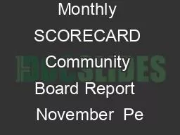 Monthly SCORECARD Community Board Report  November  Pe