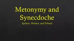Metonymy and Synecdoche