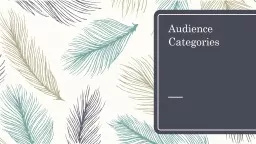 Audience Categories