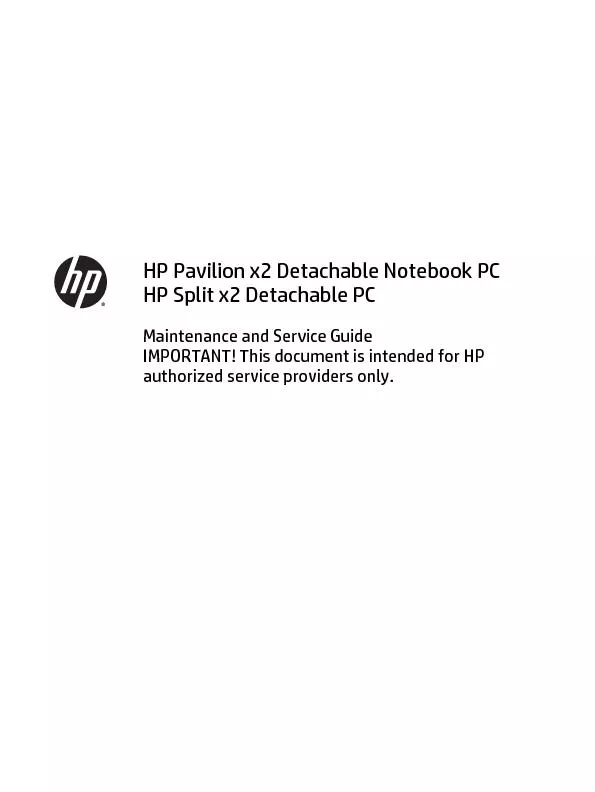 HP Pavilion x2 Detachable Notebook PCHP Split x2 Detachable PCMaintena
