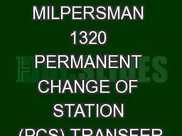 132CHPage  MILPERSMAN 1320 PERMANENT CHANGE OF STATION (PCS) TRANSFER