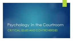 Psychology in the Courtroom