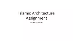 Islamic Architecture Assignment