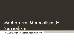 Modernism, Minimalism, & Surrealism