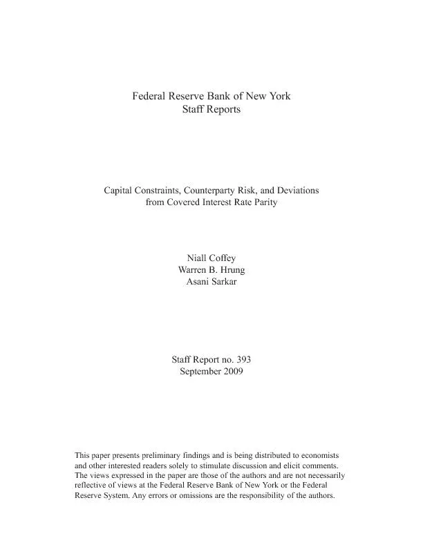 Federal Reserve Bank of New YorkStaff ReportsNiall CoffeyWarren B. Hru