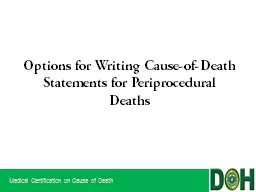 Options for Writing Cause-of-Death Statements for Periproce