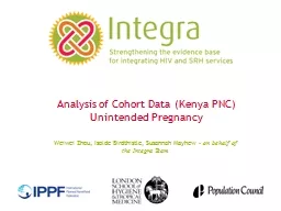 Analysis of Cohort Data (Kenya PNC)