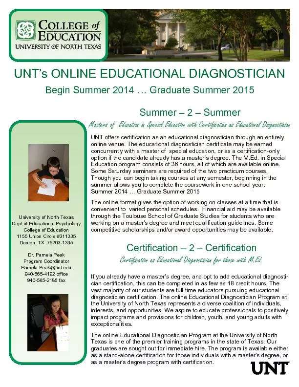 Begin Summer 2014 … Graduate Summer 2015