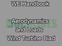 WE Handbook  Aerodynamics and Loads  Wind Turbine Blad