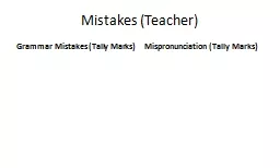 Mistakes (Teacher)