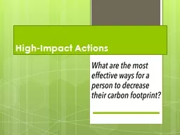 High-Impact Actions