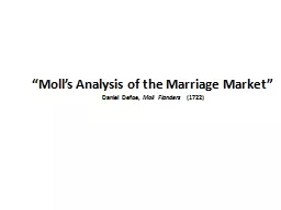 “Moll’s Analysis of the Marriage Market”