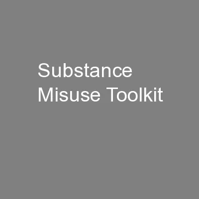 Substance Misuse Toolkit