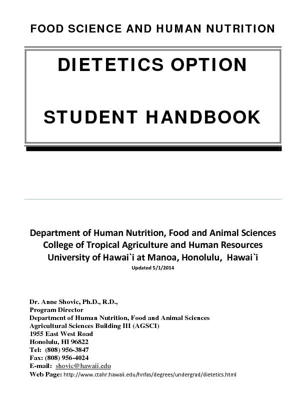 FOOD SCIENCE AND HUMAN NUTRITION
