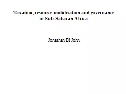 Taxation, resource mobilisation and governance