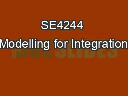 SE4244 Modelling for Integration