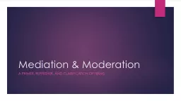 Mediation & Moderation