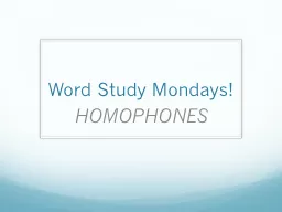 Word Study Mondays!