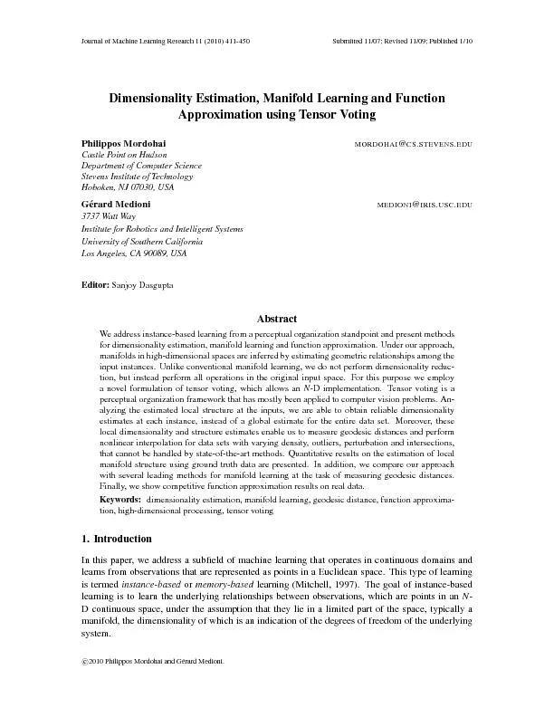 JournalofMachineLearningResearch11(2010)411-450Submitted11/07;Revised1