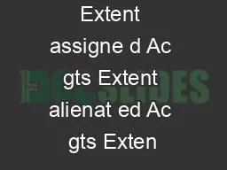 Extent assigne d Ac gts Extent alienat ed Ac gts Exten