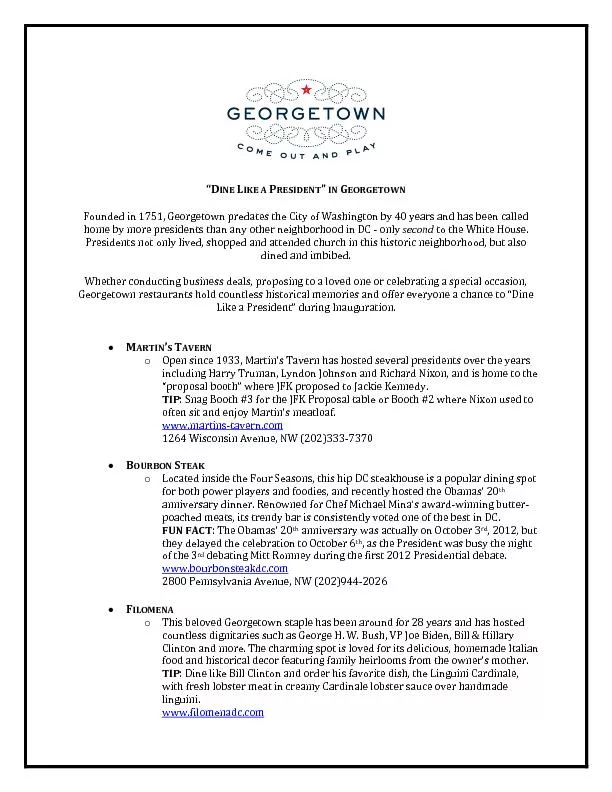 Founded in 1751, Georgetown predates the City of Washington by 40 year