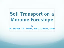 Soil Transport on a Moraine Foreslope