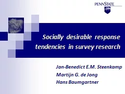Socially desirable response tendencies in survey research