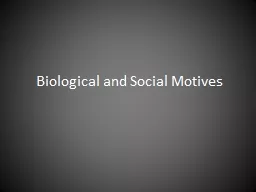 Biological and Social Motives