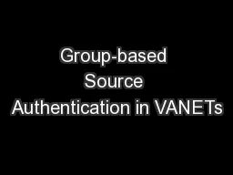 Group-based Source Authentication in VANETs