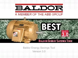Baldor Energy Savings Tool