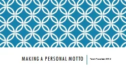 Creating a personal Motto