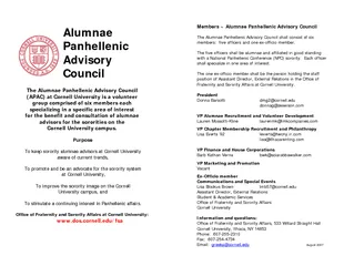 Alumnae Panhellenic Advisory Council The Alumnae Panhe