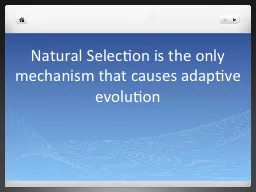 Natural Selection is the only mechanism that causes adaptiv