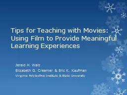 Tips for Teaching with Movies: