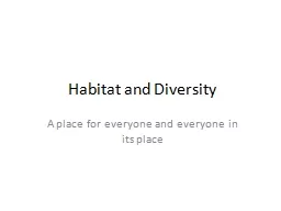 Habitat and Diversity