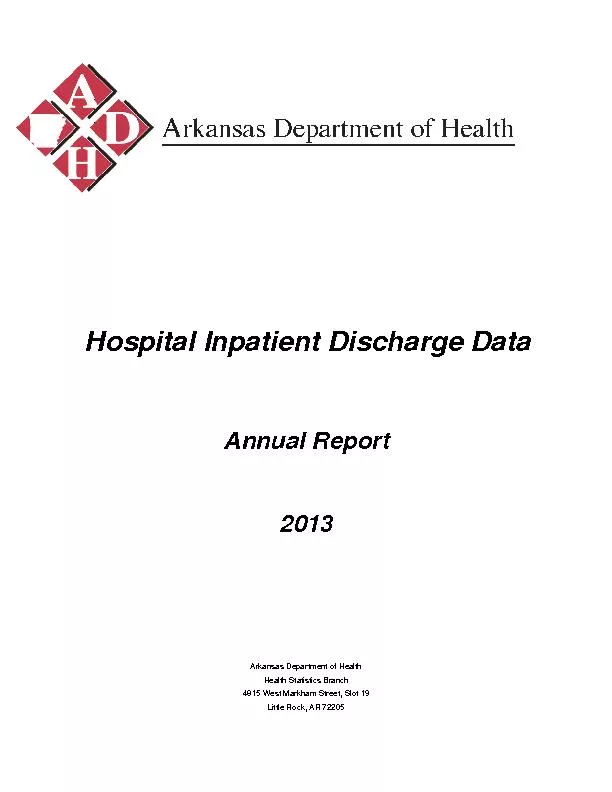 Hospital Inpatient Discharge Data Annual ReportArkansas Department of