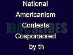 AMVETS National Americanism Contests Cosponsored by th