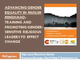 Advancing Gender Equality in Muslim Mindanao